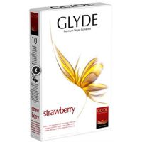 Презервативы веганские Glyde Ultra Strewberry 10 штук красные со вкусом клубники