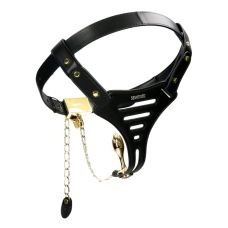 Пояс верности женский с поводком и анальной пробкой Lockink Sevanda Beg & Ask Chastity Pants размер L