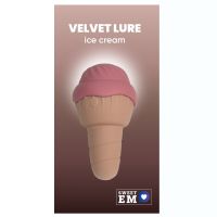 Вібратор та вакуумний стимулятор з язичком у формі морозива бежево-рожевого кольору Sweet Em