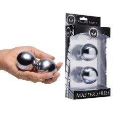 Металлические вагинальные шарики серебристого цвета Master Series Titanica Extreme Stalen Vagina