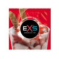Презервативы веганские из шелковистого латекса высокого качества со вкусом клубники EXS 5 штук