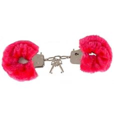 Наручники БДСМ із штучним хутром малинового кольору You2Toys