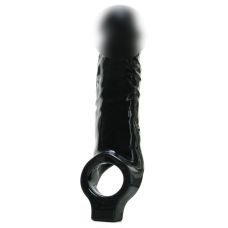 Насадка на член удлиняющая реалистичная черного цвета Master Series Mamba длина 230 мм