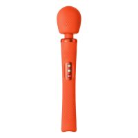 Вібромасажер Ванд у вигляді мікрофона для стимуляції інтимних зон оанжевого кольору Fun Factory VIM sunrise