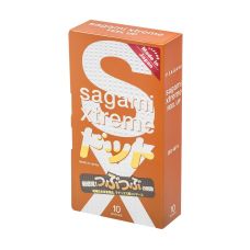 Презервативи з рифленою поверхнею супертонкі із натурального латексу Sagami Xtreme Feel UP 10 штук
