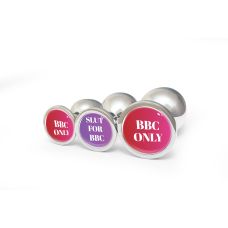 Анальна пробка металева срібляста з написом BBC Only OKOVA розмір S