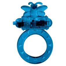 Эрекционное виброкольцо на член с бабочкой силиконовое синее Toy Joy
