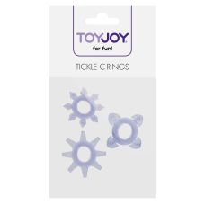 Ерекційні кільця на пеніс фіолетового кольору 3 штуки Toy Joy Tickle C Rings