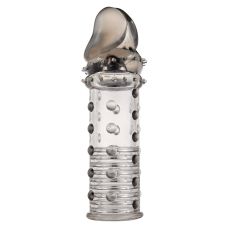 Насадка на член що подовжує рельєфна чорного кольору Toy Joy