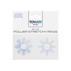 Ерекційні кільця на пеніс блакитного кольору 2 штуки Toy Joy - Power Stretchy Rings