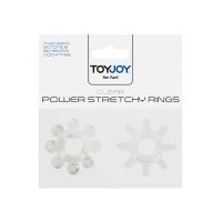 Ерекційні кільця на член прозорого кольору 2 штуки Toy Joy Power stretchy Rings