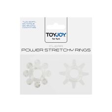 Эрекционные кольца на пенис прозрачного цвета 2 штуки Toy Joy Power stretchy Rings