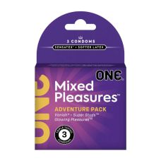 Презервативы с пупырышками разных цветов ONE Mixed Pleasure 3 штуки
