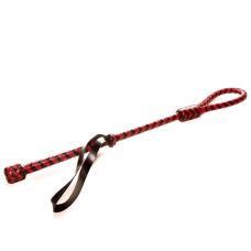 Шлепалка петля натуральна шкіра чорно червоний DS Fetish