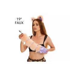 Анальний хвіст зі стрічкою без пробки Персиковий з фіолетовим кінчиком OKOVA 500 мм