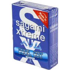 Презервативи супертонкі із натурального латексу Sagami Xtreme Feel Fit 3 штуки