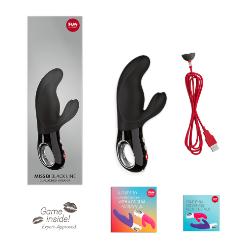 Вібратор зі стимуляцією клітора Fun Factory MISS BI BLACK LINE 