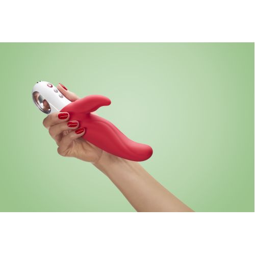 Вибратор со стимуляцией клитора красный Fun Factory Lady Bi  