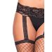 Чулки с подвязками и продольным задним швом черного цвета Leg Avenue Backseam Garterbelt Stockings размер Оne size