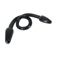 Двосторонній анальний затор кольору чорного металіка Master Series