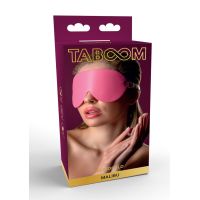 Маска на очі БДСМ зі штучної шкіри рожева Taboom Malibu