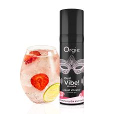 Рідкий вібратор зі смаком коктейлю Джин тонік полуниці Orgie DUAL VIBE! 15 мл