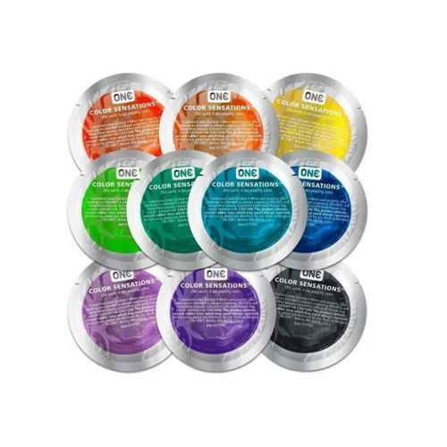 Набор латексных презервативов с силиконовой смазкой чёрного цвета One Color Sensation 5 штук