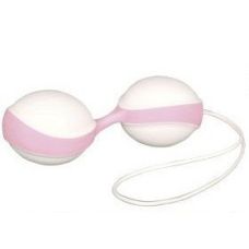 Вагинальные шарики силиконовые Amor бело-розовые