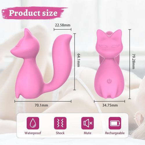 Міні-вібратор кліторальний у формі лисиці бірюзовий Every Night Toys Doris 10 режимів вібрації