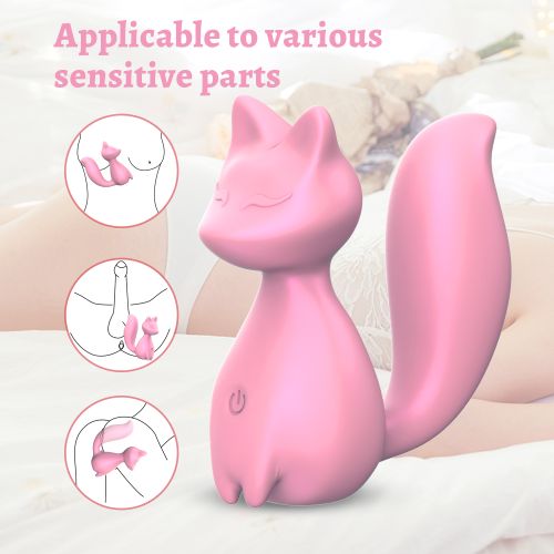 Міні-вібратор кліторальний у формі лисиці світло-рожевий Every Night Toys Doris 10 режимів вібрації