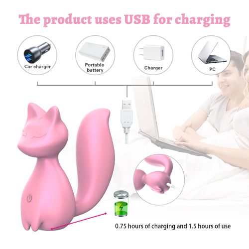 Міні-вібратор кліторальний у формі лисиці світло-рожевий Every Night Toys Doris 10 режимів вібрації