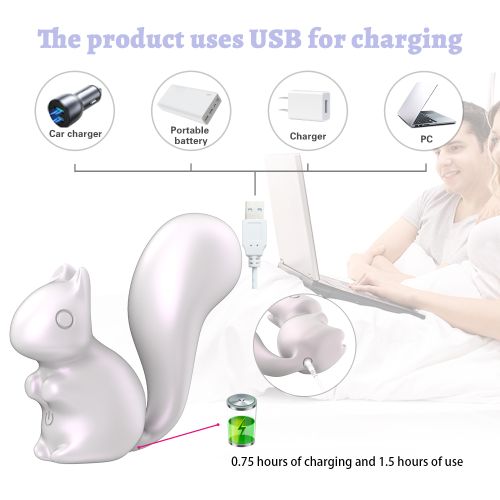 Мини-вибратор клиторальный в форме белочки белый Every Night Toys Debbie 10 режимов вибрации