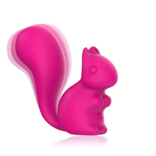 Мини-вибратор клиторальный в форме белочки розовый Every Night Toys Debbie 10 режимов вибрации