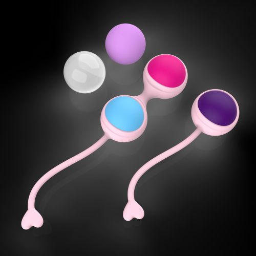 Набор вагинальных шариков розовый с разноцветным Every Night Toys Lorinda 