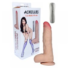 Вібратор реалістичний на присосці бежевого кольору с пультом ДК Loveclonex Achilles