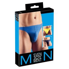 Комплект мужских стрингов темно синего синего и желтого цветов Foxshow 3 пары размер M