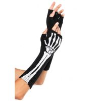 Перчатки без пальцев скелетные черного цвета Leg Avenue Skeleton Fingerless Gloves One size 