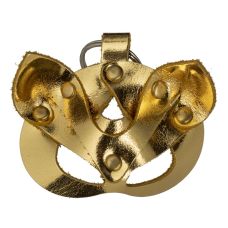 Шкіряний брелок БДСМ маска Кішка золота DS Fetish