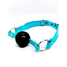 Кляп в рот БДСМ черно голубого цвета DS Fetish Ball gag blue