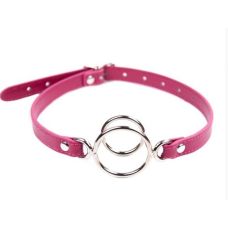 Кляп кольцо расширитель для рта БДСМ розово серебристого цвета DS Fetish Metal gag