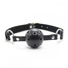 Кляп в рот БДСМ с пластиковым шариком черного цвета DS Fetish