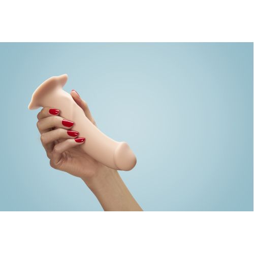 Фаллоимитатор 18 см/4,2 см анальный и вагинальный силиконовый The BOSS STUB Fun Factory бежевый