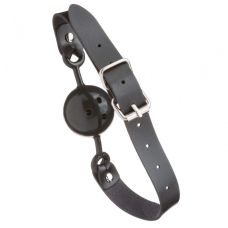 Кляп в рот БДСМ с латексным шариком черного цвета DS Fetish