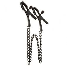 Зажимы для сосков БДСМ металлические черного цвета Lucky Bay