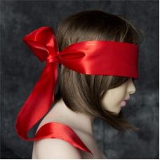 Повязка на глаза БДСМ глянцевая красного цвета DS Fetish