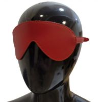 Маска на очі БДСМ із плюшевою підкладкою штучна шкіра червона DS Fetish