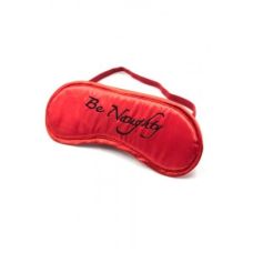 Маска на глаза красного цвета БДСМ с черной надписью Be Naughty  DS Fetish