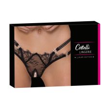 Стринги с открытым доступом черного цвета Cottelli Collection размеры S M