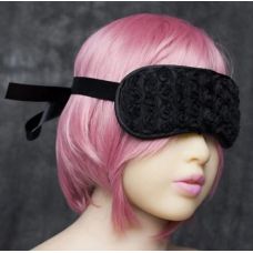 Маска на глаза в розочках черного цвета DS Fetish Blindfold with rose