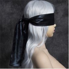 Повязка на глаза БДСМ глянцевая черного цвета DS Fetish